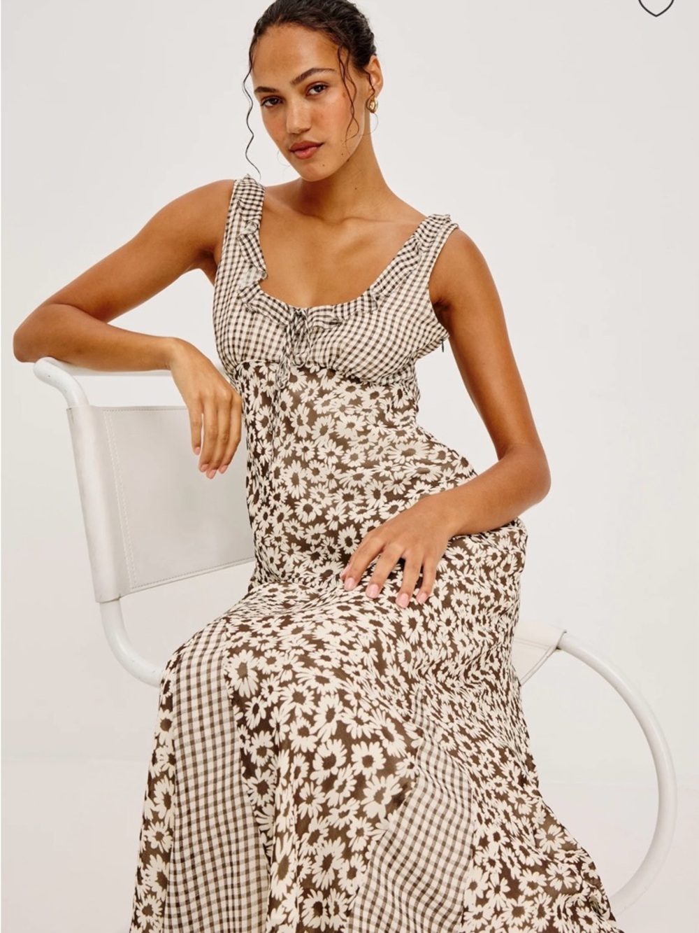 Rails Dahlia Espresso Gingham Midi Dress
